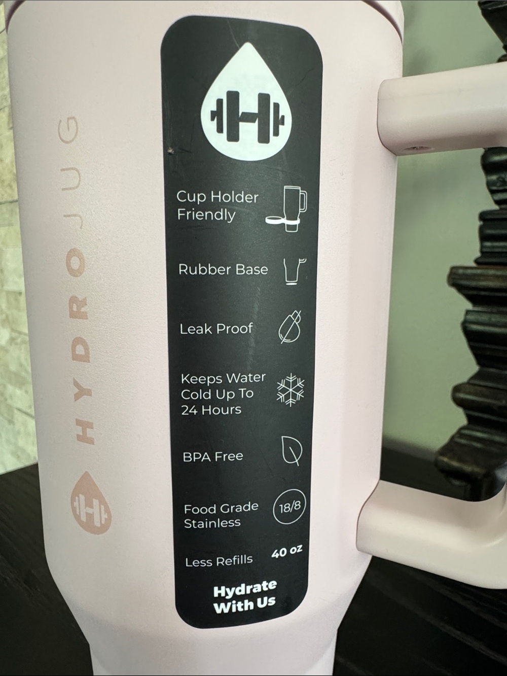 NEW HydroJug Traveler Pink Sand 40oz Insulated with Handle - Picture 5 of 9